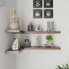 Solid Wood Floating Corner Shelf